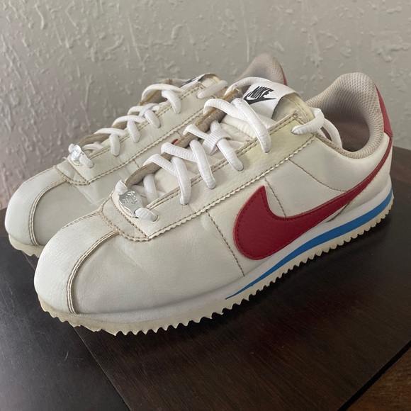 Nike Other - Nike Cortez Leather White/Red/Blue Sneaker size 5Y